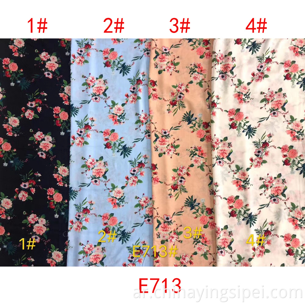 ISP Textlie Challis 45S*45S Sextile Spun 100 ٪ Rayon Print Fabric Printing Printing Printing